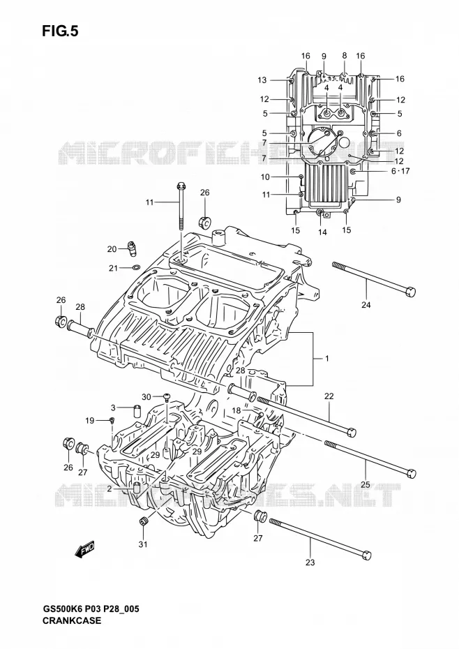 CARTER Suzuki MOTO 500 GS-E 2003  GS500 K3 (P03,P28,P33)