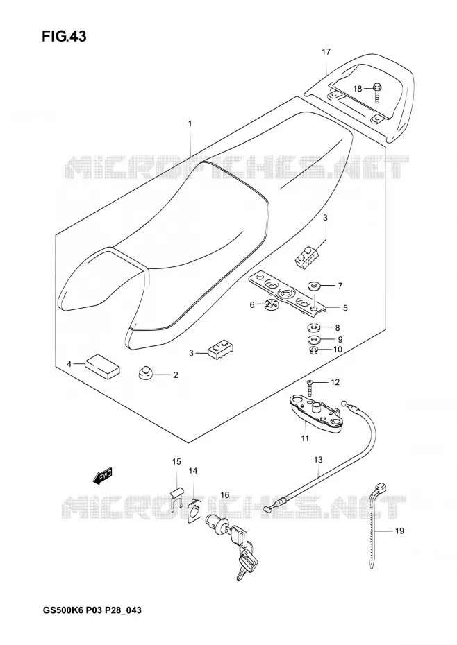 SELLE Suzuki MOTO 500 GS-E 2003  GS500 K3 (P03,P28,P33)