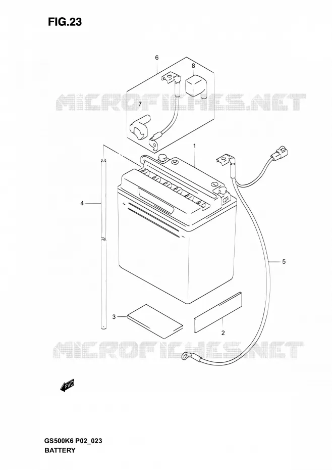 BATTERIE Suzuki MOTO 500 GS-E 2003  GS500 K3 (P19,P24,P54)