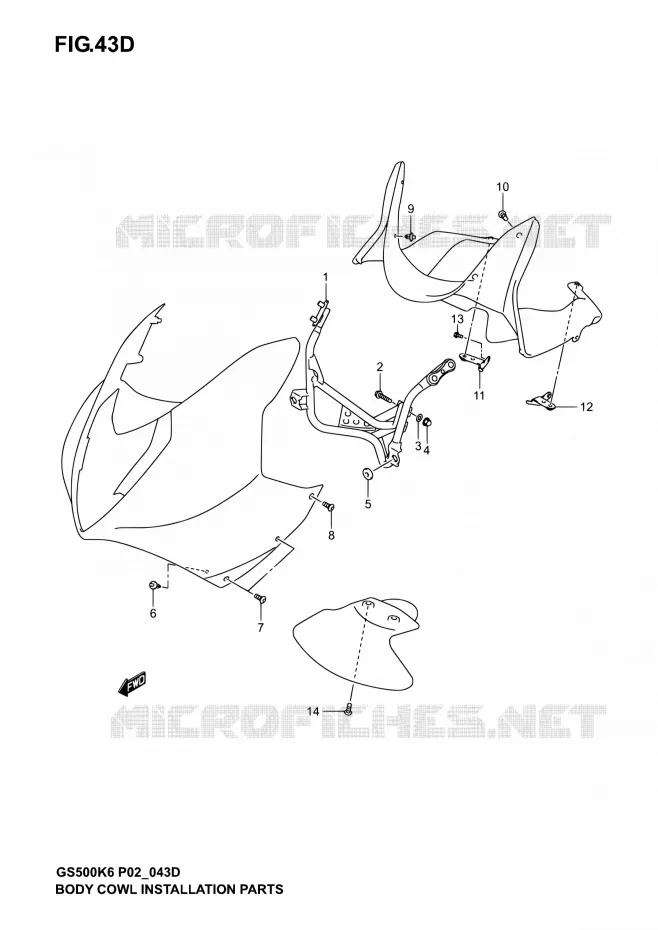 ARAIGNEE AVANT  (GS500F/FU) Suzuki MOTO 500 GS-E 2004  GS500 K4 (P02,P19,P24,P54)