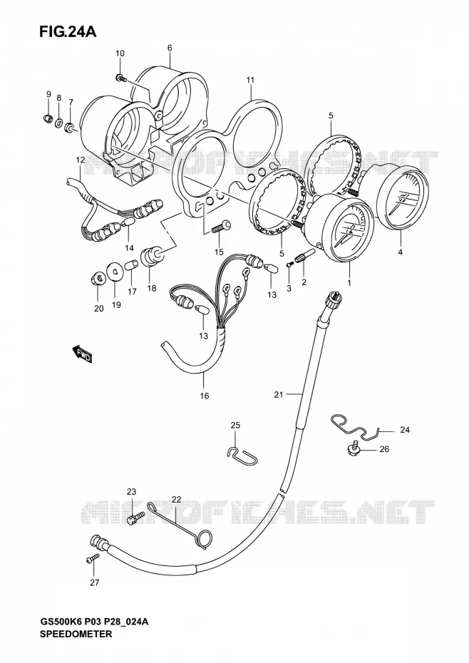 COMPTEUR (GS500K4/K5/K6 P28) Suzuki MOTO 500 GS-E 2004  GS500 K4/GS500F K4 (P03,P28,P33)