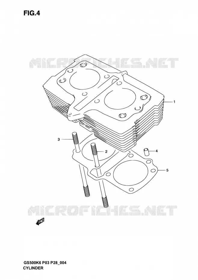 CYLINDRE Suzuki MOTO 500 GS-E 2004  GS500 K4/GS500F K4 (P03,P28,P33)