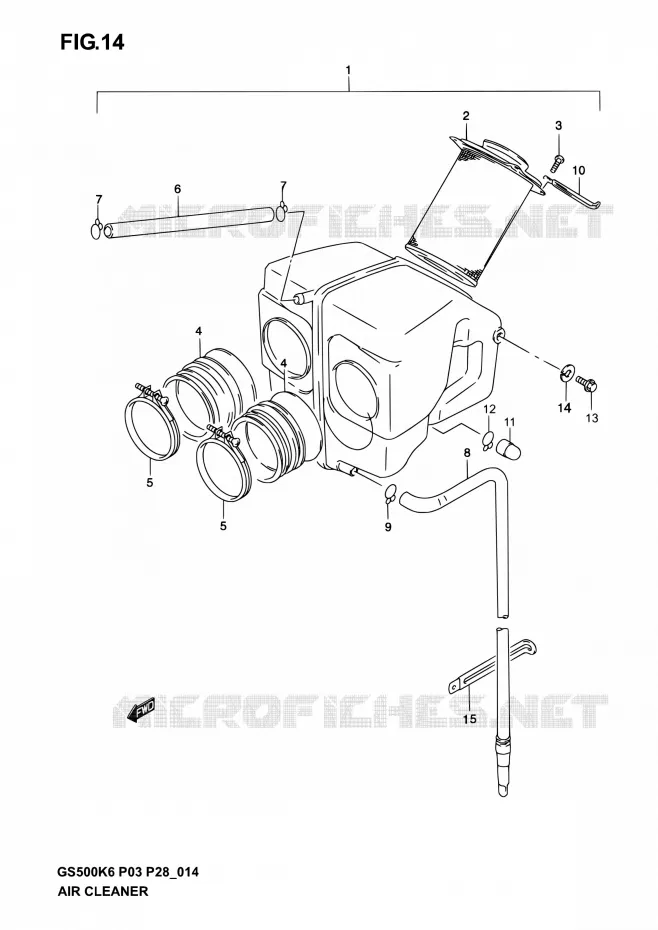 FILTRE A AIR Suzuki MOTO 500 GS-E 2004  GS500 K4/GS500F K4 (P03,P28,P33)