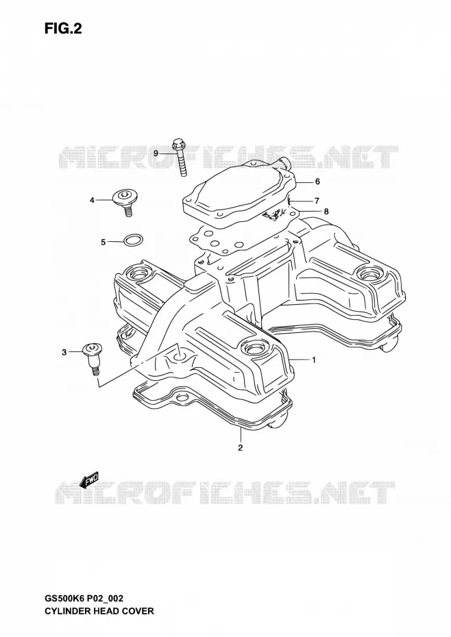 COUVRE CULASSE Suzuki MOTO 500 GS-E 2005  GS500 K5 (P02,P19,P24,P54)