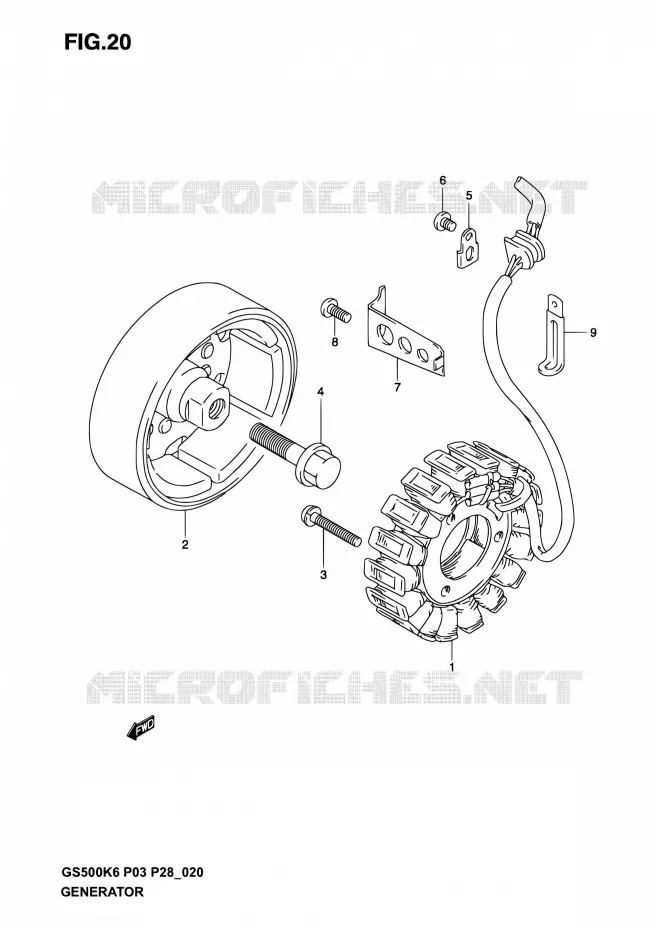 ALTERNATEUR Suzuki MOTO 500 GS-E 2005  GS500 K5/GS500F K5 (P03,P28,P33)
