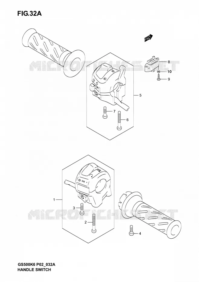 COMMODOS (MODELE K6) Suzuki MOTO 500 GS-E 2006  GS500 K6 (P02,P19,P24,P54)