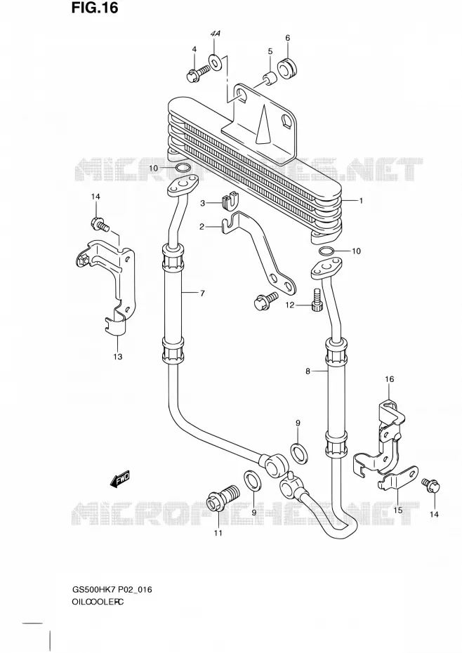 RADIATEUR D'HUILE (GS500FH/FM) Suzuki MOTO 500 GS-F 2007  GS500FH K7 (P02,P19,P54)