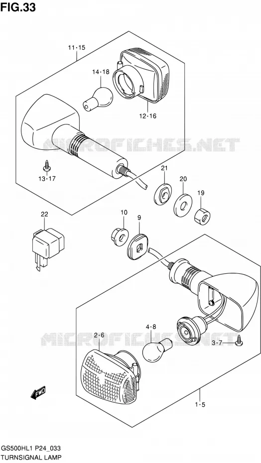 CLIGNOTANTS (GS500FH) Suzuki MOTO 500 GS-F 2011  GS500FHL1(P24)
