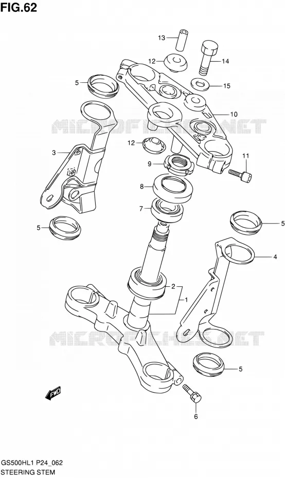 COLONNE DE DIRECTION (GS500H) Suzuki MOTO 500 GS-F 2011  GS500FHL1(P24)