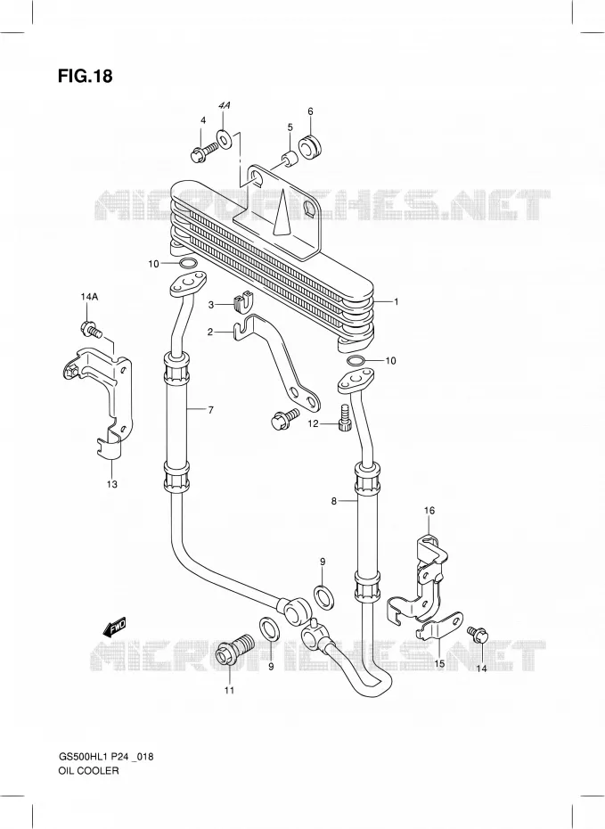 RADIATEUR D'HUILE (GS500FH) Suzuki MOTO 500 GS-F 2011  GS500FHL1(P24)