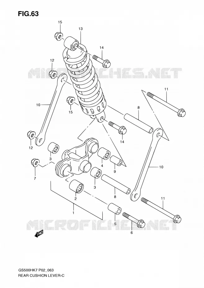 BIELLETTE D'AMORTISSEUR Suzuki MOTO 500 GS-E 2007  GS500H K7 (P02,P19,P54)