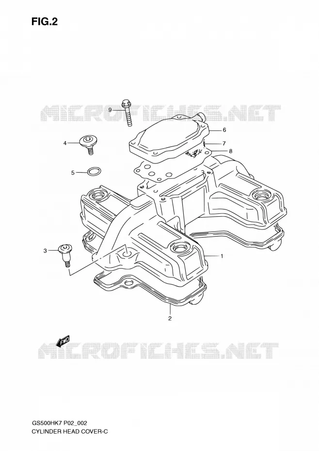 COUVRE CULASSE Suzuki MOTO 500 GS-E 2007  GS500H K7 (P02,P19,P54)