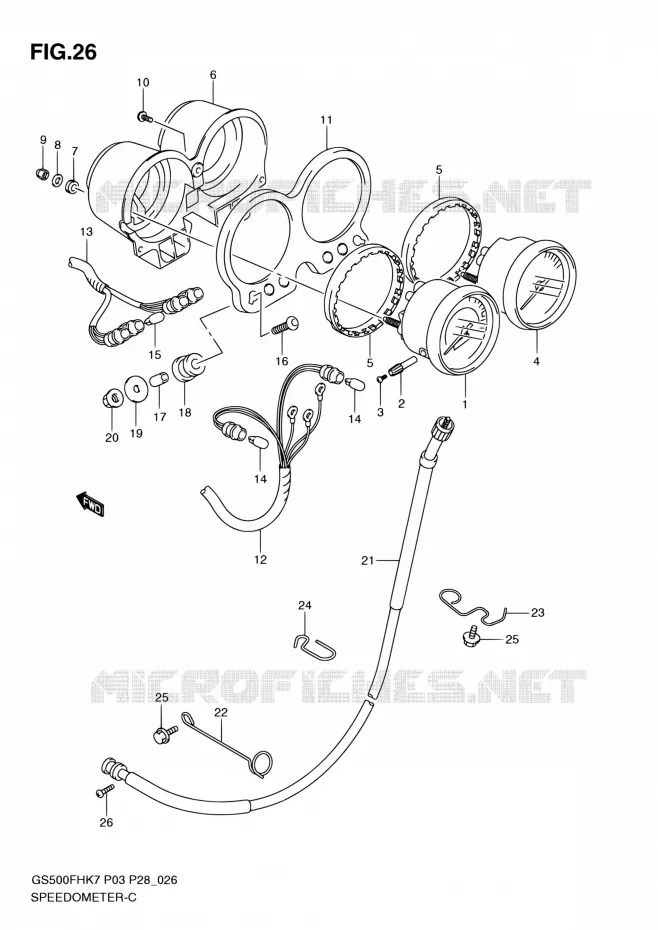 COMPTEUR (GS500H P28, P95) Suzuki MOTO 500 GS-E 2007  GS500H K7/GS500FH K7 (P03,P28,P33,P95)