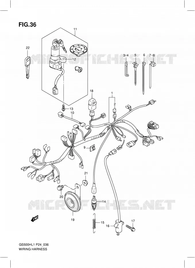 FAISCEAU ELECTRIQUE (GS500FH ) Suzuki MOTO 500 GS-E 2011  GS500HL1(P24)