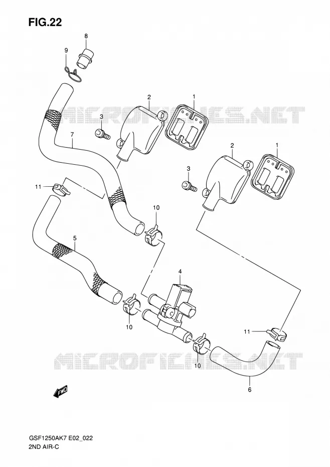 SYSTEME RECYCLAGE GAZ ECHAPPEMENT Suzuki MOTO 1250 BANDIT 2009  GSF1250 K9 (E02,E19,E24,E37)