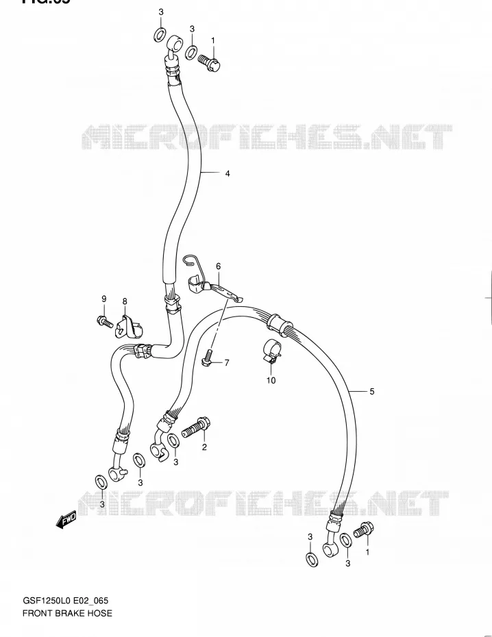 DURITE DE FREIN AVANT (GSF1250L0) Suzuki MOTO 1250 BANDIT 2011  GSF1250 L0 (E02,E19,E24)