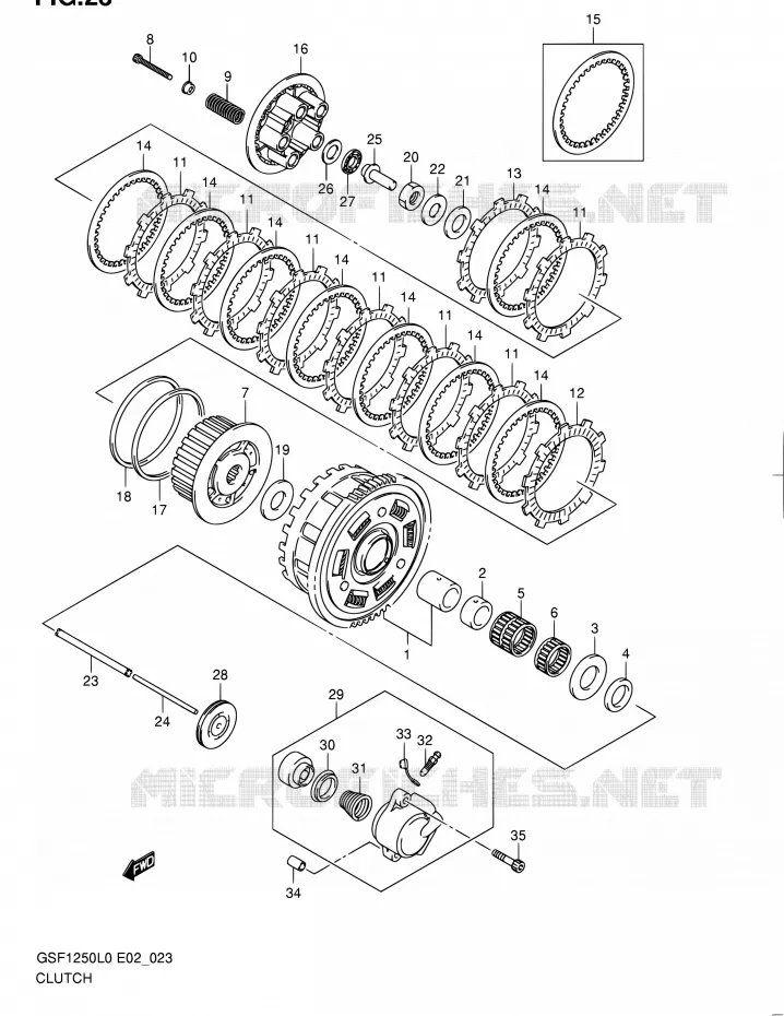 EMBRAYAGE Suzuki MOTO 1250 BANDIT 2012  GSF1250 L0 (E02,E19,E24)