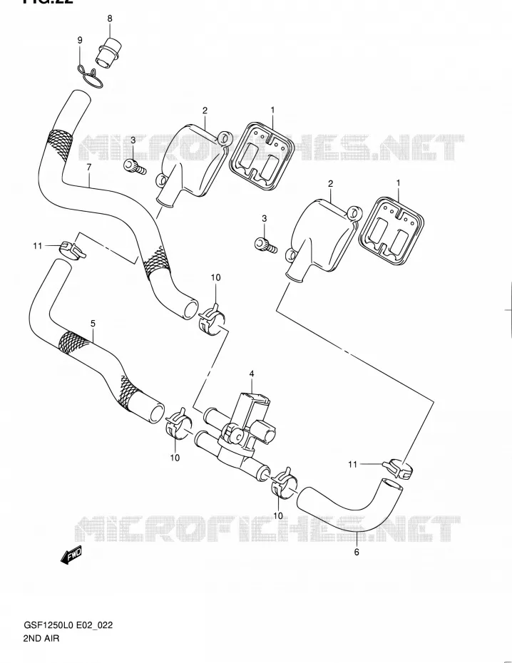 SYSTEME RECYCLAGE GAZ ECHAPPEMENT Suzuki MOTO 1250 BANDIT 2012  GSF1250 L0 (E02,E19,E24)