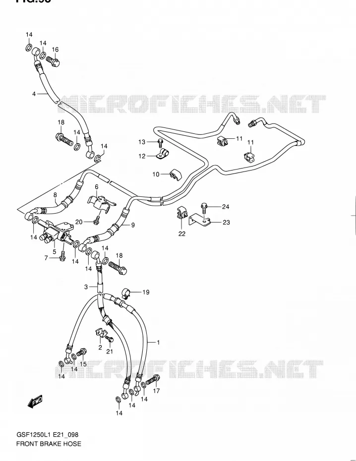 DURITE DE FREIN AVANT (GSF1250AL1 E24) Suzuki MOTO 1250 BANDIT 2011  GSF1250L1