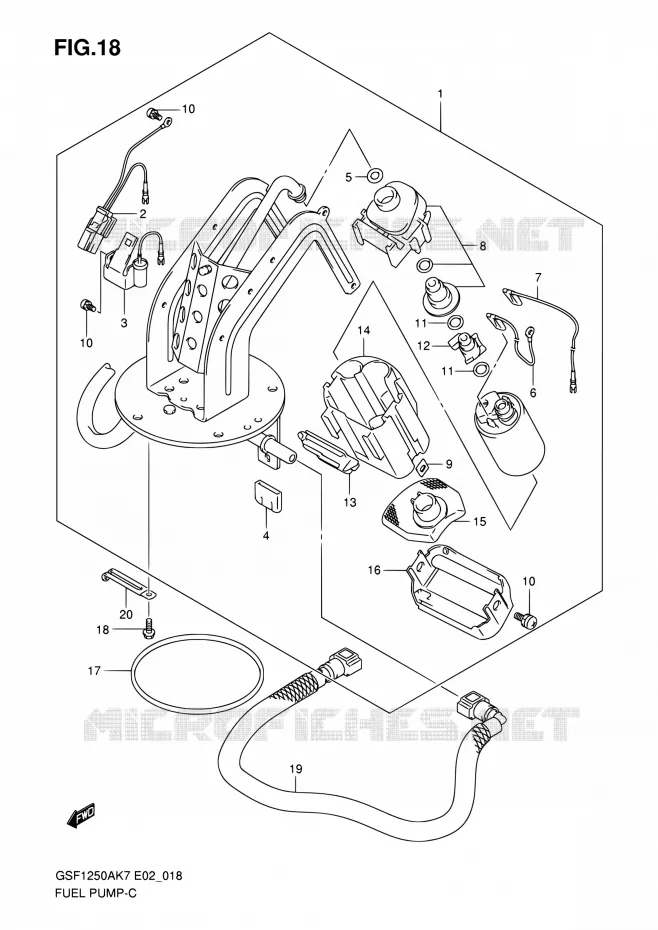 POMPE A ESSENCE Suzuki MOTO 1250 BANDIT 2007  GSF1250A K7 (E02,E19,E24,E37)