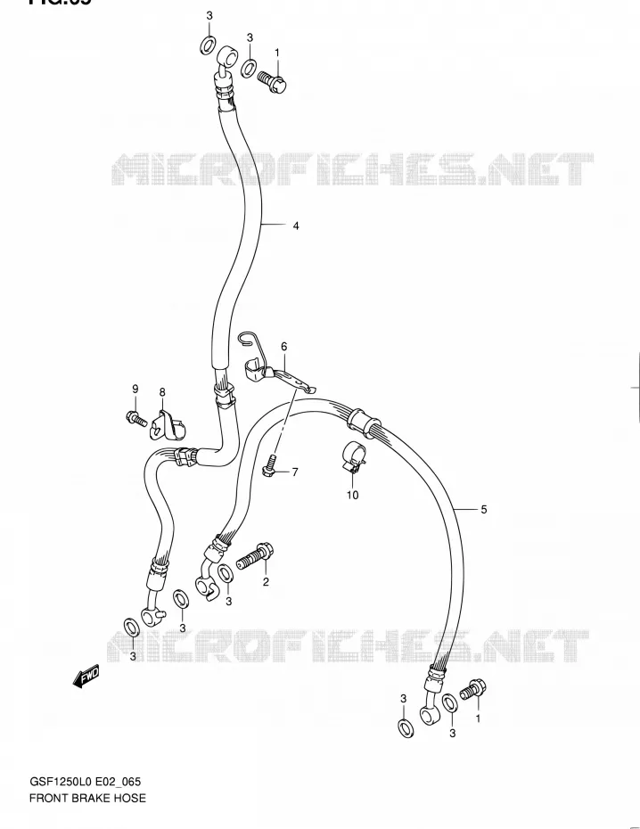 DURITE DE FREIN AVANT (GSF1250L0) Suzuki MOTO 1250 BANDIT 2010  GSF1250AL0(E19,E24)