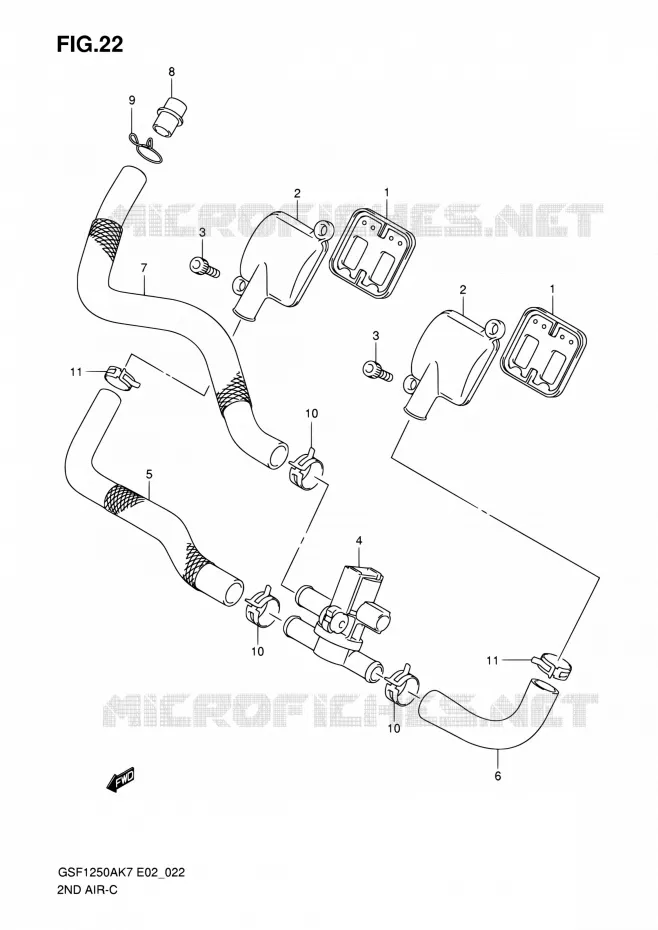 SYSTEME RECYCLAGE GAZ ECHAPPEMENT Suzuki MOTO 1250 BANDIT 2008  GSF1250S K8 (E02,E19,E24,E37)