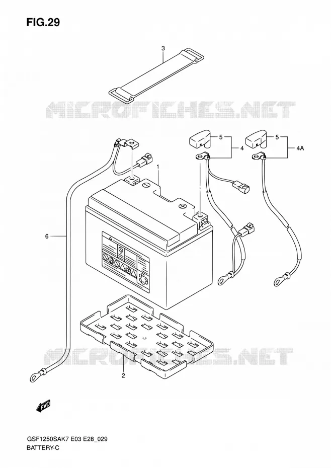 BATTERIE Suzuki MOTO 1250 BANDIT 2008  GSF1250S K8 (E03,E28,E33)