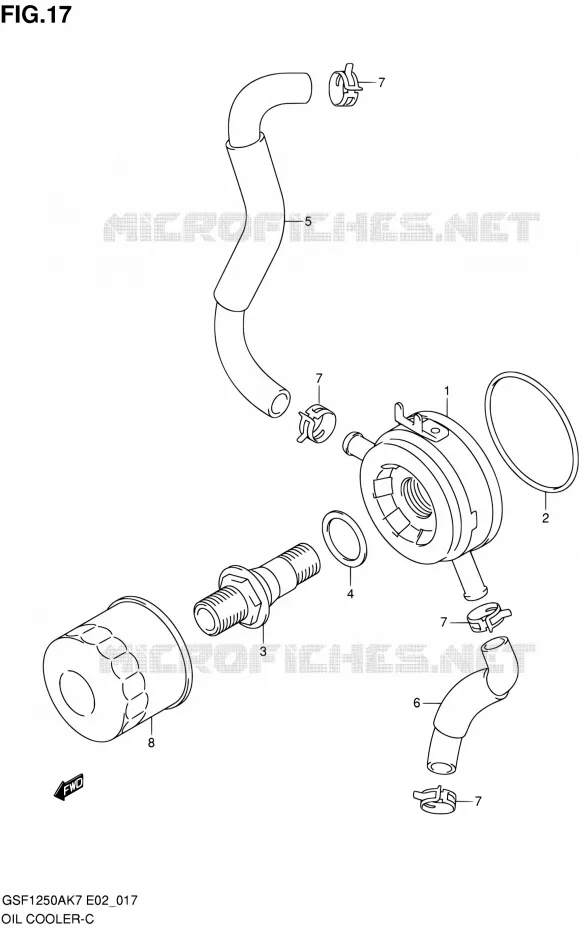 RADIATEUR D'HUILE Suzuki MOTO 1250 BANDIT 2010  GSF1250S L0 (E02,E19,E24,E37)