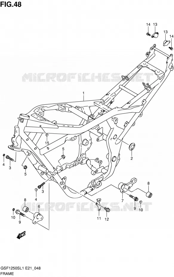 CADRE Suzuki MOTO 1250 BANDIT 2011  GSF1250SL1(E24)