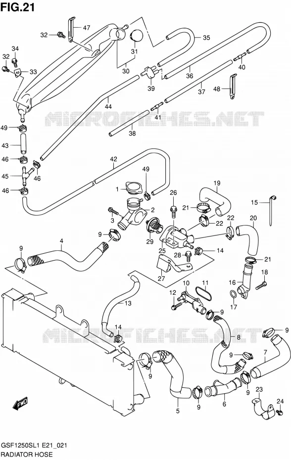 DURITE DE RADIATEUR Suzuki MOTO 1250 BANDIT 2011  GSF1250SL1(E24)