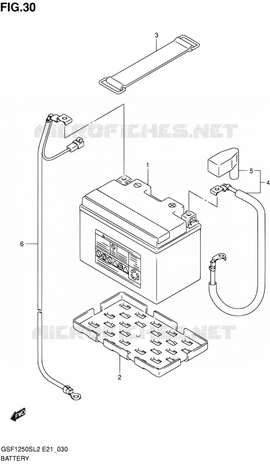 BATTERIE (GSF1250SL2 E24) Suzuki MOTO 1250 BANDIT 2012  GSF1250SL2(E24)