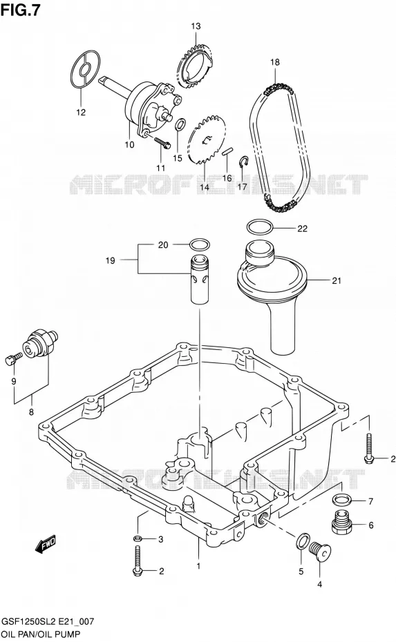 CARTER INFERIEUR - POMPE A HUILE Suzuki MOTO 1250 BANDIT 2012  GSF1250SL2(E24)