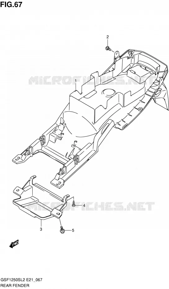 GARDE BOUE ARRIERE (GSF1250SL2 E24) Suzuki MOTO 1250 BANDIT 2012  GSF1250SL2(E24)