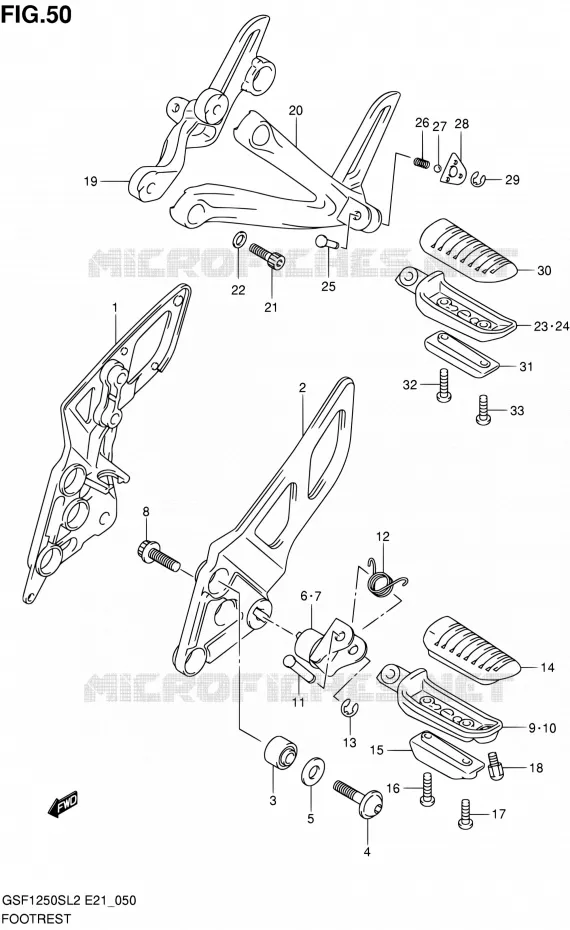 REPOSE PIED Suzuki MOTO 1250 BANDIT 2012  GSF1250SL2(E24)