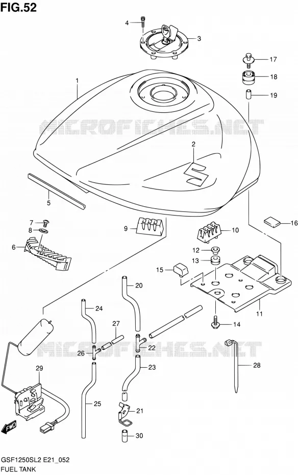RESERVOIR D'ESSENCE (GSF1250SL2 E24) Suzuki MOTO 1250 BANDIT 2012  GSF1250SL2(E24)