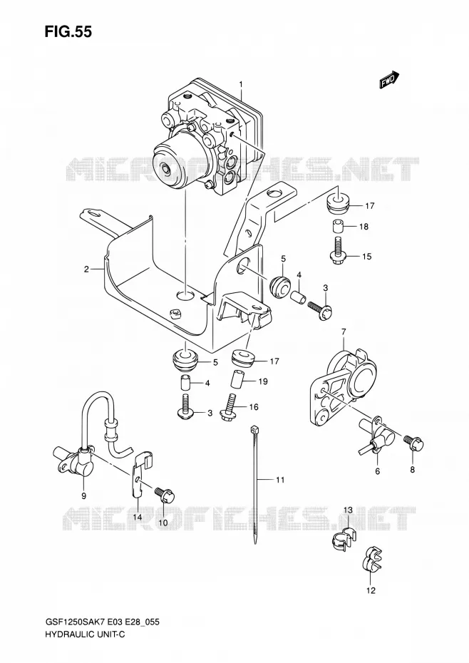 SYSTÈME ABS (GSF1250SAK7/SAK8/SAK9) Suzuki MOTO 1250 BANDIT 2008  GSF1250SA K8 (E03,E28,E33)