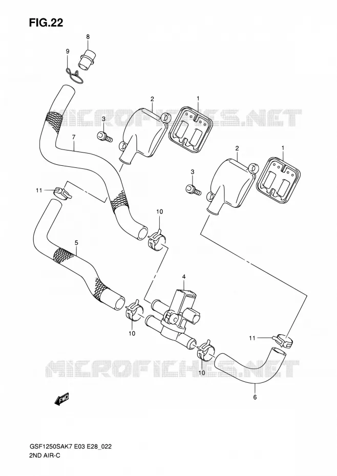 SYSTEME RECYCLAGE GAZ ECHAPPEMENT Suzuki MOTO 1250 BANDIT 2009  GSF1250SA K9 (E03,E28,E33)