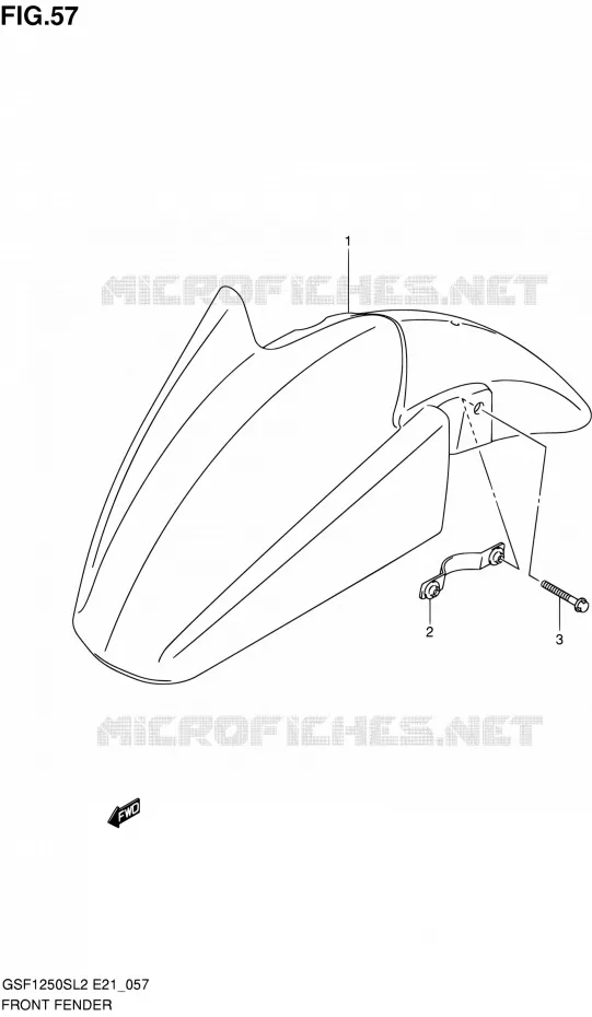 GARDE BOUE AVANT (GSF1250SL2 E21) Suzuki MOTO 1250 BANDIT 2012  GSF1250SAL2(E21)