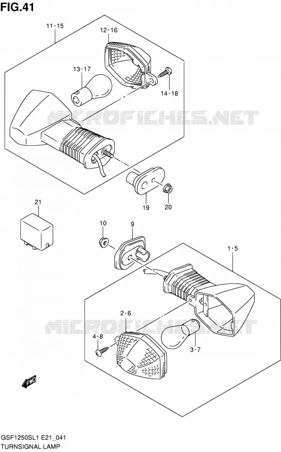 CLIGNOTANTS Suzuki MOTO 1250 BANDIT 2011  GSF1250SAL1(E24)