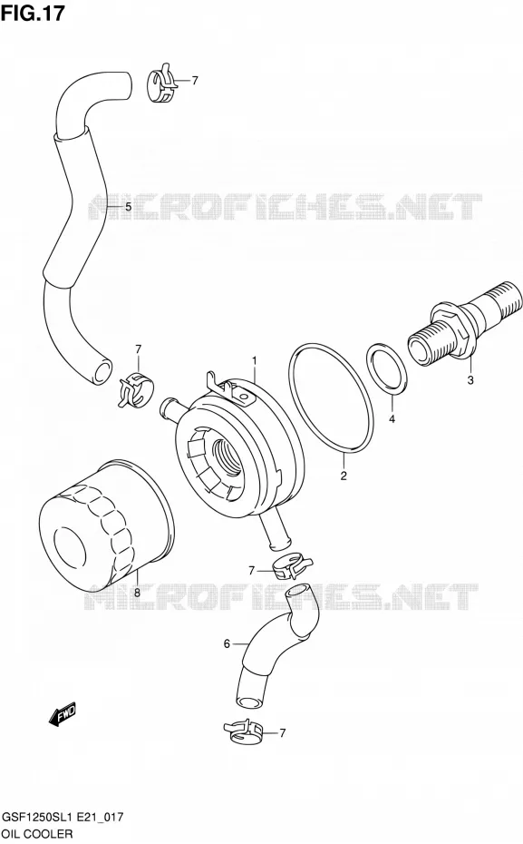 RADIATEUR D'HUILE Suzuki MOTO 1250 BANDIT 2011  GSF1250SAL1(E24)