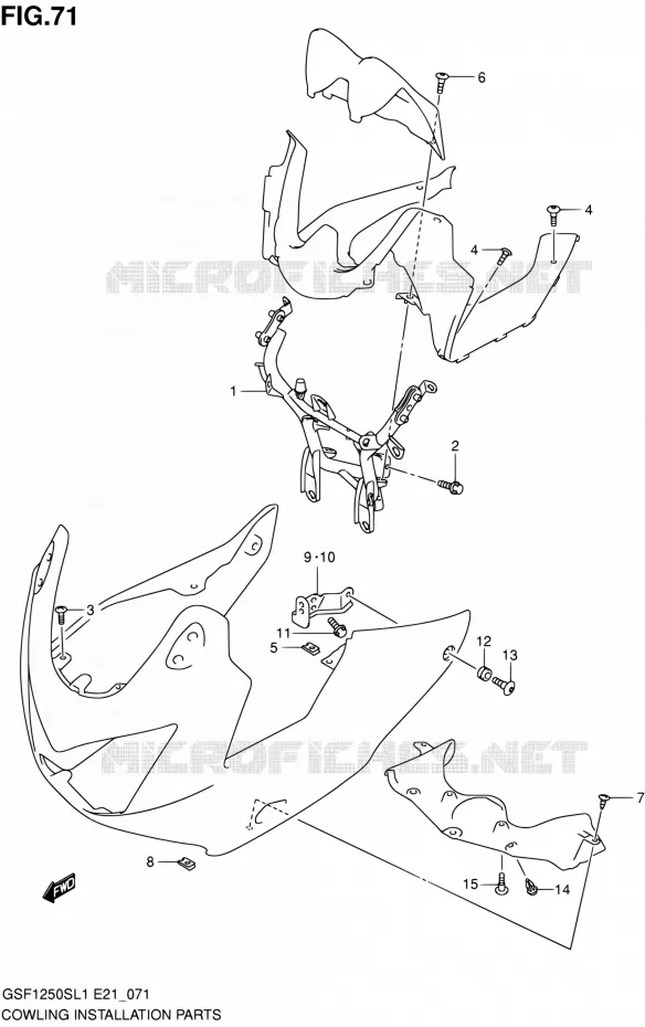 SUPPORTS / FIXATIONS CARENAGES Suzuki MOTO 1250 BANDIT 2011  GSF1250SAL1(E24)