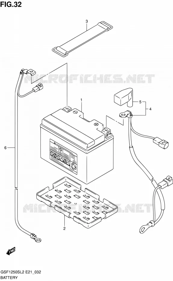BATTERIE (GSF1250SAL2 E24) Suzuki MOTO 1250 BANDIT 2012  GSF1250SAL2(E24)