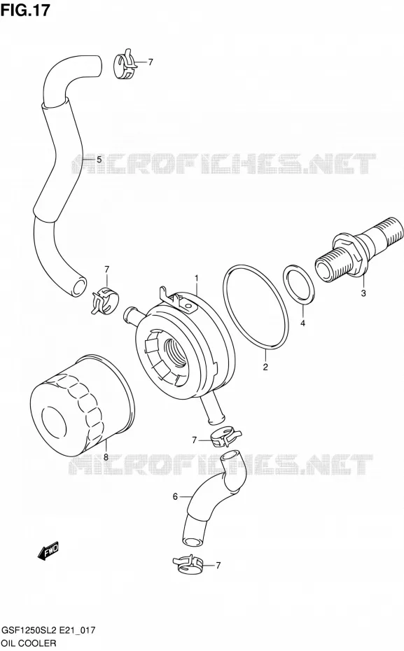 RADIATEUR D'HUILE Suzuki MOTO 1250 BANDIT 2012  GSF1250SAL2(E24)