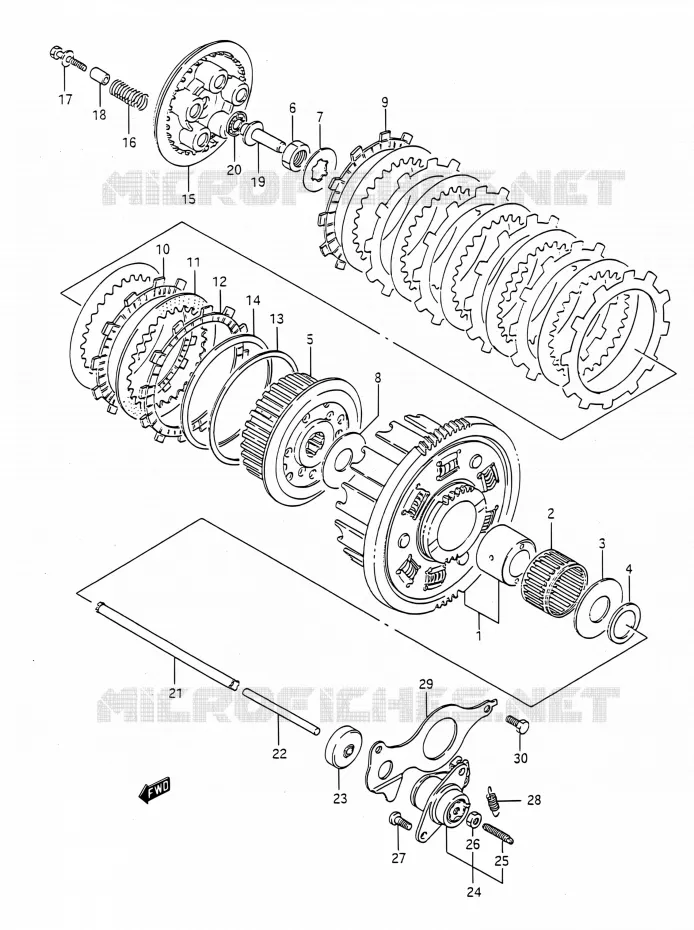 EMBRAYAGE Suzuki MOTO 400 BANDIT 1991  GSF400 M (E03,E28,E33)
