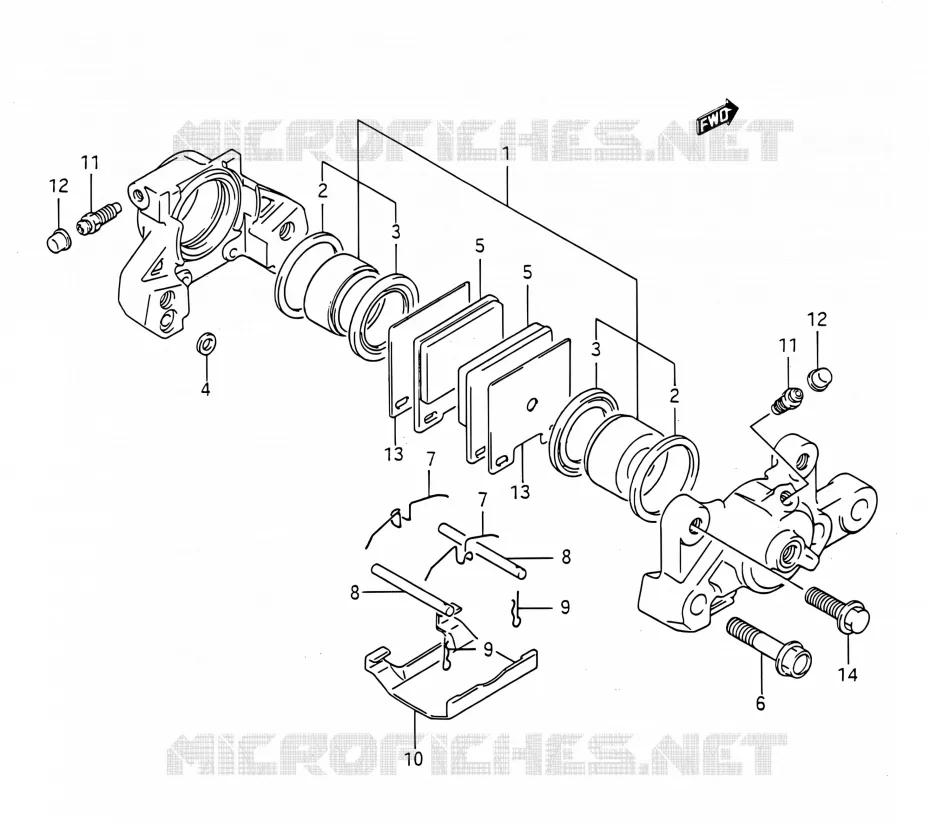 ETRIER DE FREIN ARRIERE (MODELE M/N) Suzuki MOTO 400 BANDIT 1991  GSF400 M (E03,E28,E33)