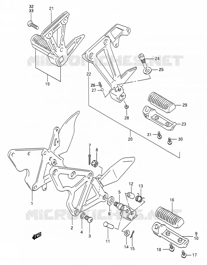 REPOSE PIED Suzuki MOTO 400 BANDIT 1991  GSF400 M (E03,E28,E33)