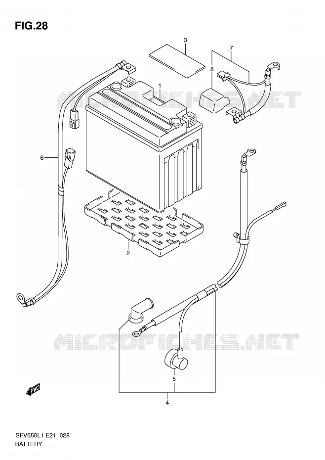 BATTERIE (SFV650UL1 E21) Suzuki MOTO 650 GLADIUS 2011  SFV650AL1(E21)