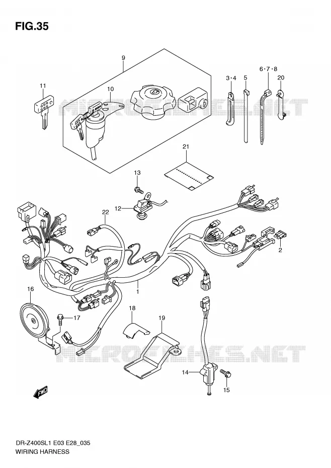 FAISCEAU ELECTRIQUE (DR-Z400SL1 E3) Suzuki MOTO 400 DR-Z 2011  DR-Z400SL1(E3/E28)