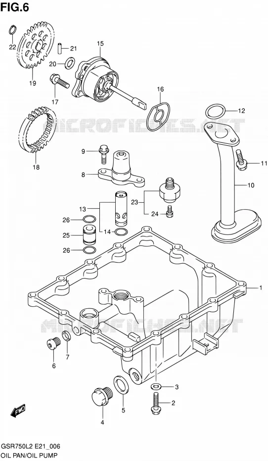 CARTER INFERIEUR - POMPE A HUILE Suzuki MOTO 750 GSR 2012  GSR750L2(E24)