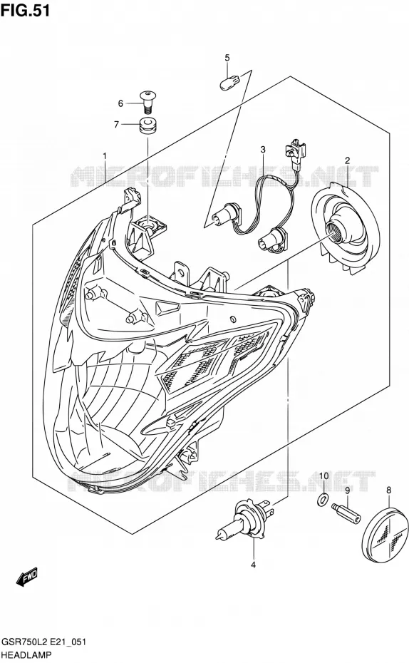 PHARE (GSR750L2 E24) Suzuki MOTO 750 GSR 2012  GSR750L2(E24)